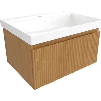 Nábytek Koupelnová skříňka s umyvadlem SAT Evolution 58x30x44,5 cm dub medový mat SATEVO60DMU4