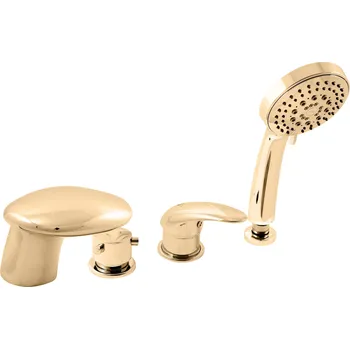 Vodovodní baterie Vanová baterie RAV SLEZÁK se sprchovým setem zlatá D471.0PZ