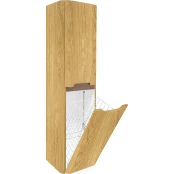 Koupelnový nábytek Koupelnová skříňka vysoká s košem na prádlo SAT Fusion 40x149x33 cm dub medový mat SATFUSIONV40DMK