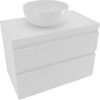 Koupelnový nábytek Koupelnová skříňka 2 zásuvková s krycí deskou Naturel Savona 78x53x44,8 cm bílá lesk SAVONA280BID