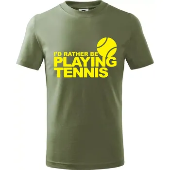 Playing tennis - Tričko dětské bavlněné - 146 cm/10 let ( Khaki )