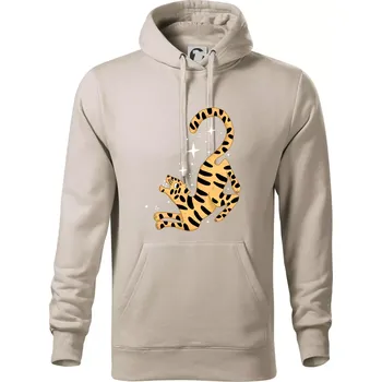 Pánská mikina Tygr s hvězdami (studio-arte.cz) - Mikina pánská Cape s kapucí - 4XL ( Ledově šedá )