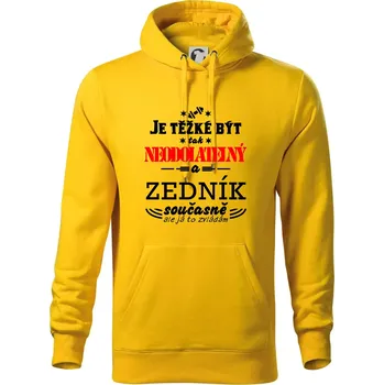 Pánská mikina Je těžké být neodolatelný zedník - Mikina pánská Cape s kapucí - 2XL ( Žlutá )