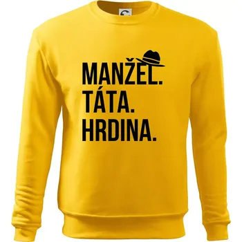 Pánská mikina Manžel táta hrdina - Mikina Essential pánská - L ( Žlutá )