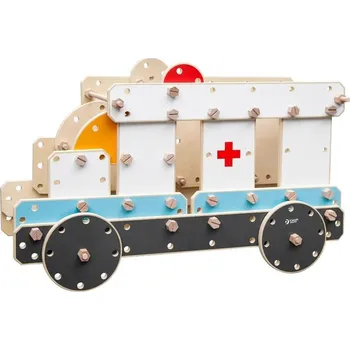 Dřevěná hračka Dřevěné vozidlo světle modré Classic World