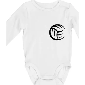 Volejbal míč prso - Body kojenecké s dlouhým rukávem - Dlouhý r. do 3 měs ( Bílá )