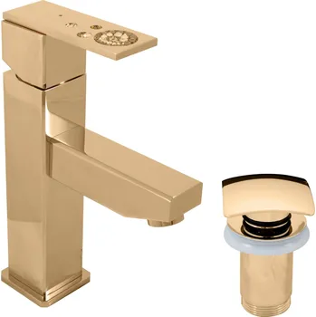 Vodovodní baterie Umyvadlová baterie RAV SLEZÁK s clic-clacem zlatá ROYAL1029.0Z
