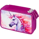 BAAGL Školní penál třípatrový Jednorožec Království