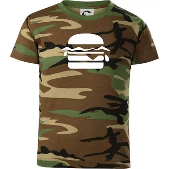 Chlapecké oblečení Hamburger ikona - Dětské maskáčové triko - 122 cm/6 let ( Hnědý maskáč )