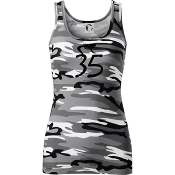 Dámské tričko Cyklista slaví pětatřicítku (35) - Dámské Maskáčové tílko - XS ( Šedý maskáč )