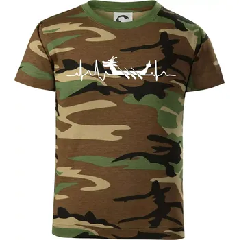 Chlapecké tričko EKG dračí loď - Dětské maskáčové triko - 146 cm/10 let ( Hnědý maskáč )