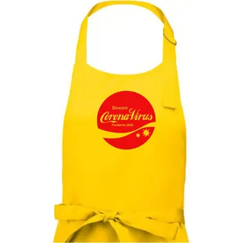Kuchyňská zástěra Corona virus pandemic logo - Dámská zástěra na vaření - Univerzální velikost ( Žlutá )
