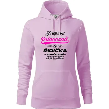 Dámská mikina Je těžké být princezna - řidička - Mikina dámská Cape s kapucí - XS ( Orchid )