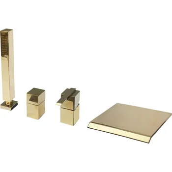 Vodovodní baterie Vanová baterie RAV SLEZÁK Loira se sprchovým setem zlatá LR574.0PZ