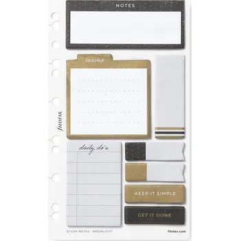 Kancelář Filofax Lepicí bločky Moonlight, 8 × 25 ks, osobní/A5
