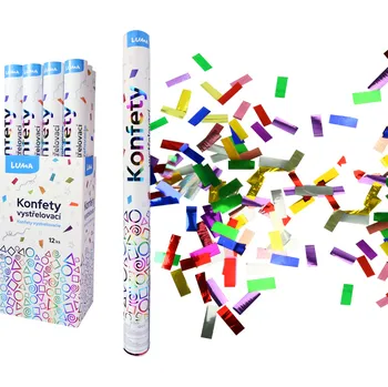 Konfeta Konfety vystřelovací 60 cm - fóliové barevné