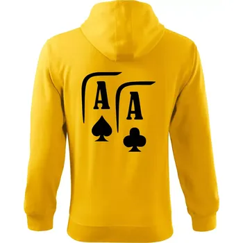 Pánská mikina Poker AA - Mikina s kapucí na zip trendy zipper - 2XL ( Žlutá )