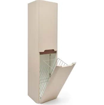 Koupelnový nábytek Koupelnová skříňka vysoká s košem na prádlo SAT Fusion 40x149x33 cm pískově béžová mat SATFUSIONV40BEK