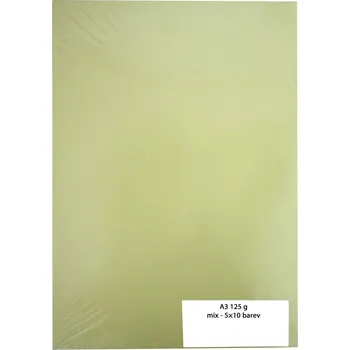 Barevný papír Kreslicí karton barevný A3 125 g - mix 5 × 10 barev