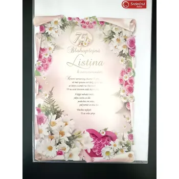 MFP paper s.r.o. Blahopřejná listina 75