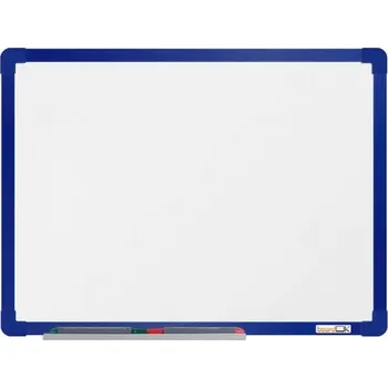 boardOK Bílá magnetická tabule s keramickým povrchem 60 × 45 cm, modrý rám