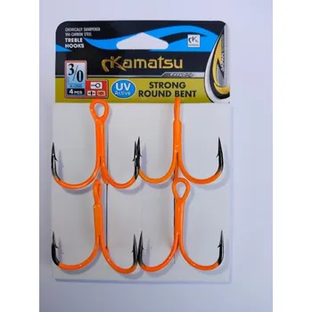 Rybářský háček TOP KAMATSU TROJHÁKY ORANŽ UV ACTIVE TROJHÁKY: 3/0
