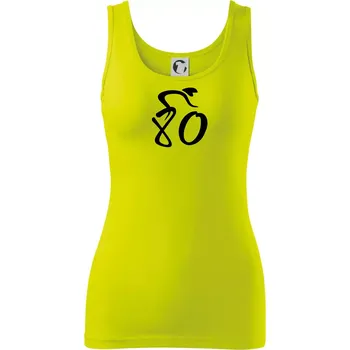 Dámské tričko Cyklista slaví osmdesátiny (80) - Dámské tílko - M ( Limetková )