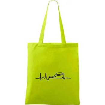 Nákupní taška EKG frisbee discgolf talíř - Taška bavlněná - 42 x 38 cm ( Limetková )
