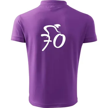 Pánská košile Cyklista slaví sedmdesátku (70) - Polokošile pánská Pique Polo 203 - XL ( Fialová )