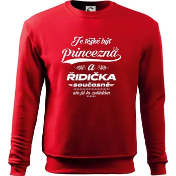 Chlapecké tričko Je těžké být princezna - řidička - Mikina Essential dětská - 158 cm/12 let ( Červená )