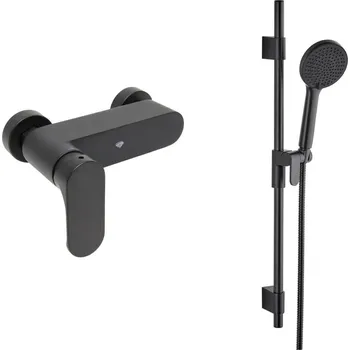 Vodovodní baterie Sprchová baterie SAT Fusion se sprchovým setem 150 mm černá matná SATBSFU268CPCSET