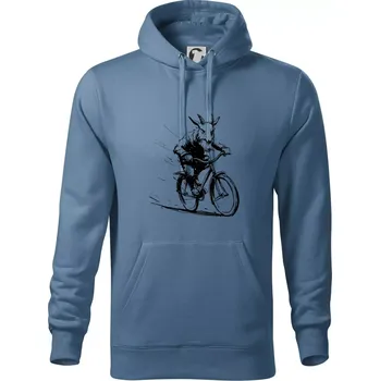 Pánské oblečení Drsný kozel na kole - Mikina pánská Cape s kapucí - M ( Denim )