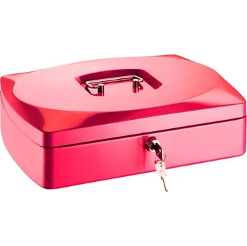 Příruční pokladna RON Kovová pokladna 33 × 23,5 × 9 cm - červená