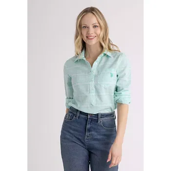 Dámské tričko U.S.Polo Assn. dámská košile s dlouhým rukávem HALF zelená XL