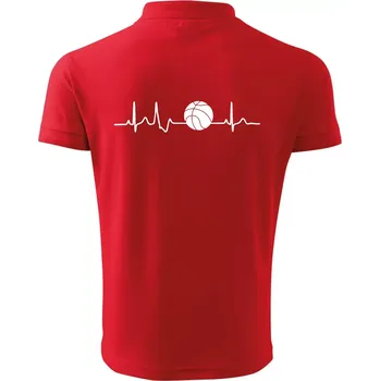 Pánská košile EKG basketbal míč - Polokošile pánská Pique Polo 203 - S ( Červená )