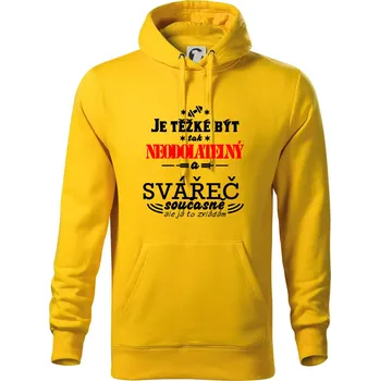 Pánská mikina Je těžké být neodolatelný svářeč - Mikina pánská Cape s kapucí - 4XL ( Žlutá )