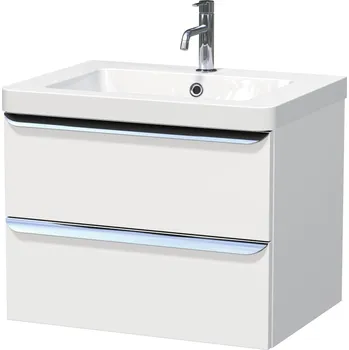 Koupelnový nábytek Koupelnová skříňka s umyvadlem Naturel Pavia 65x53x49 cm bílá mat chrom úchytka PAVIA365ZCR