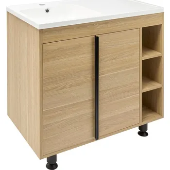 Koupelnová skříňka s umyvadlem Naturel Lucca 79x70x45 cm dub mat LUCCA80D