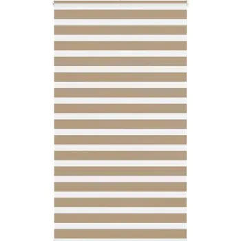 Stavební výplň vidaXL Zebra roleta 130x200 cm šířka látky 125,9 cm polyester [4014787] Barva: sand brown
