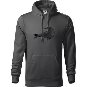 Pánská mikina Vrána kreslená (studio-arte.cz) - Mikina pánská Cape s kapucí - S ( Ocelově šedá )