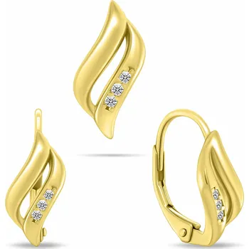 Módní doplněk Brilio Silver Půvabný set pozlacených šperků se zirkony SET292Y (přívěsek, náušnice) + 2 měsíce na vrácení zboží