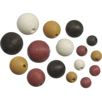 Dětské navlékací korálky Dřevěné korálky, mix - bílá, černá, hnědá (20 ks)