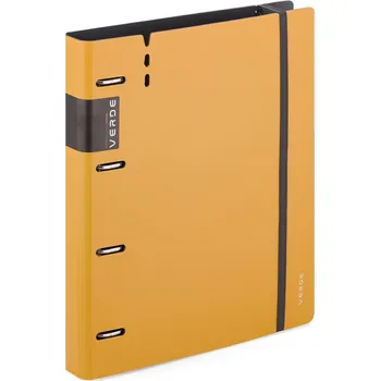 4-Kroužkový pořadač A4 D30 pěna VERDE - hořčice