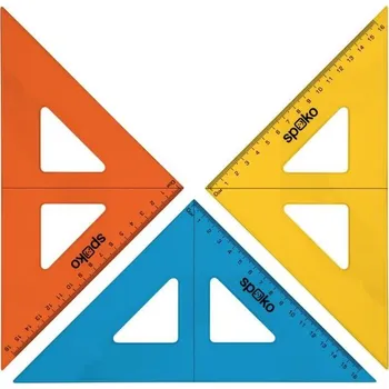 pravítka Trojúhelník s ryskou Spoko 16 cm - mix barev