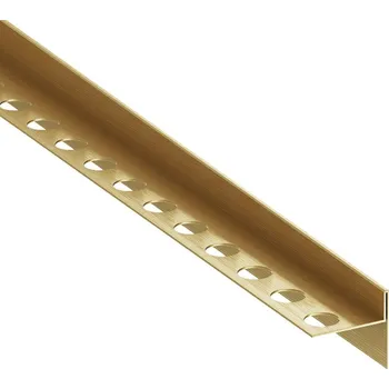 ukončovací lišta Spádový profil "T" Eviso gold kartáčovaný, nerez PVD, délka 120 cm, výška hrany 11 mm, LSGB0002