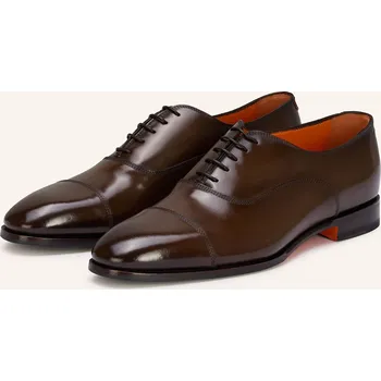 Pánské mokasíny Santoni Pánské Šněrovací Boty Archie, tmavě hnědá, 42,5