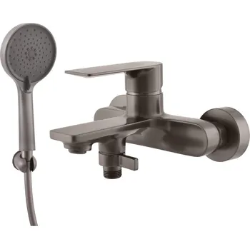 Vodovodní baterie Vanová baterie RAV SLEZÁK NIL se sprchovým setem 150 mm metal grey NL154.5/1MG