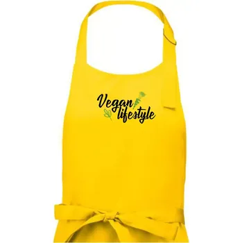 Kuchyňská zástěra Vegan lifestyle - Pánská zástěra na vaření - Univerzální velikost ( Žlutá )