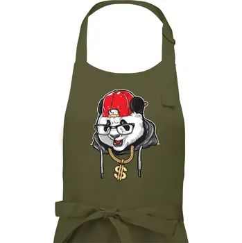 Kuchyňská zástěra Hip hop panda - Dámská zástěra na vaření - Univerzální velikost ( Khaki )
