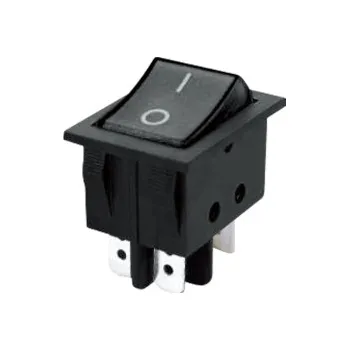 Elektroinstalační materiál Přepínač kolébkový 2pol./4pin (ON)-OFF 250V/15A